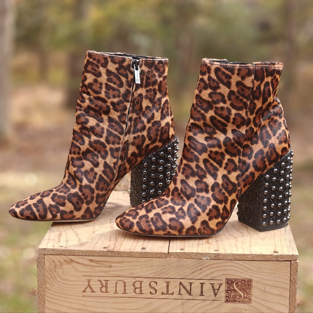 Jessica Simpson "WEXTON2" Leopard Print Heeled Boots